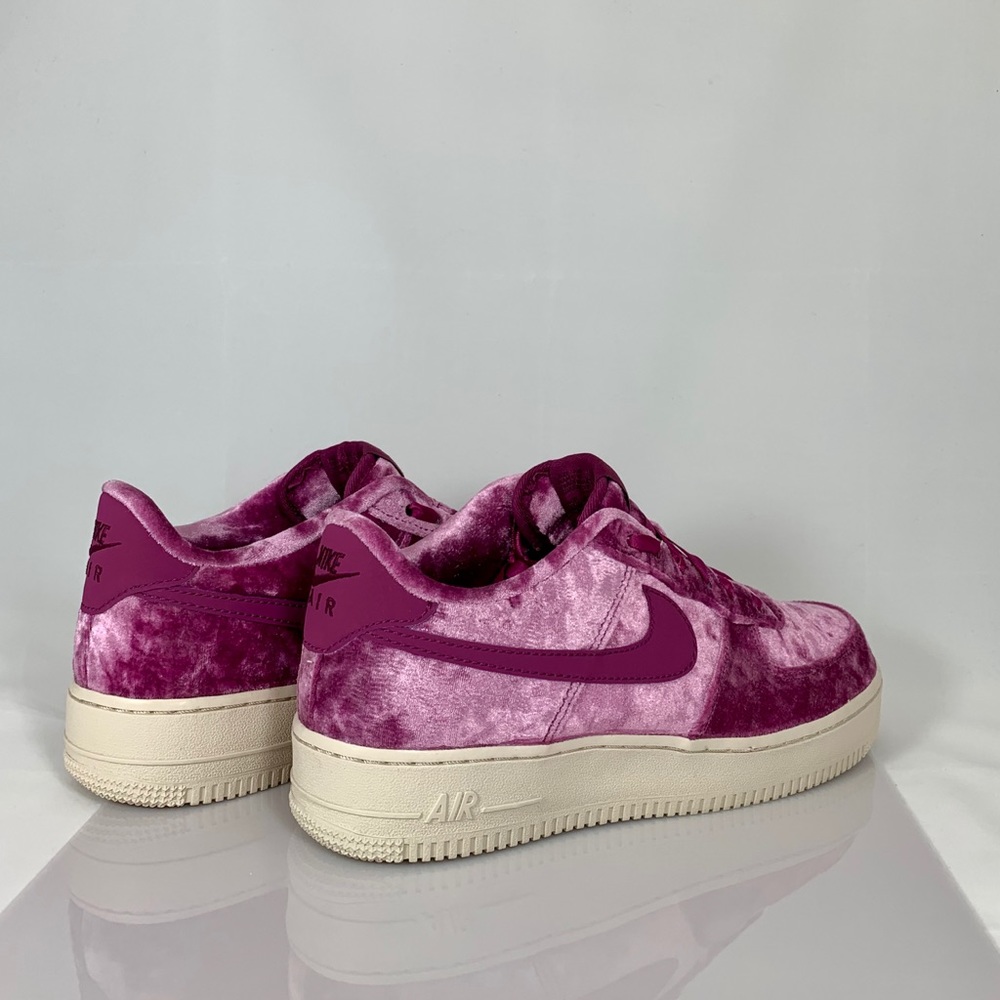 Nike Air Force 1 LV8 Bordeaux Plum Velvet Sneaker - Picture 5 of 6